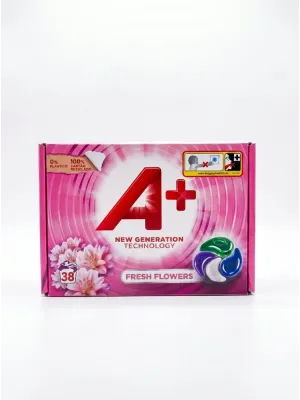 Капсулы для стирки А+ Fresh Flowers, 38 шт, Испания