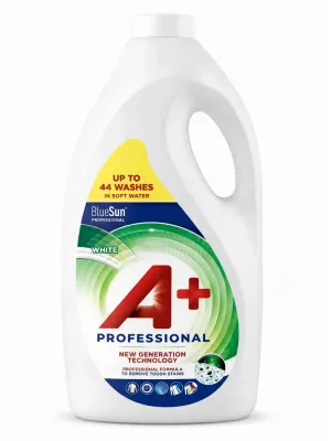 А+ Professional White Гель для стирки белого белья, с ароматом свежести 1,98 л, 44 стирки, Испания