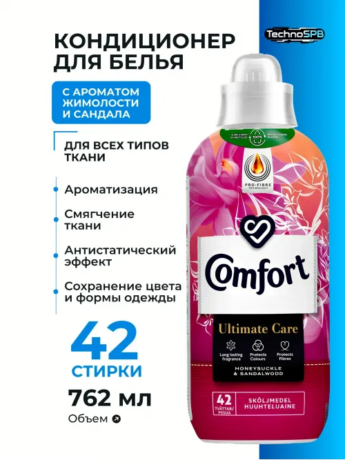 Кондиционер для белья Comfort жимолость и сандал, 762 мл, Финляндия 