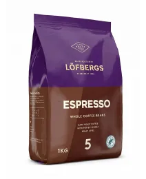 Кофе в зернах Lofbergs Crema (арабика, средне-темная обжарка) 1 кг. Швеция 