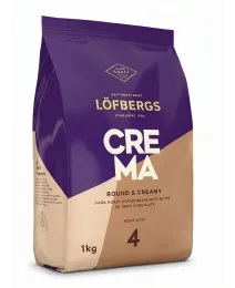 Кофе в зернах Lofbergs Crema (арабика, средне-темная обжарка) 1 кг. Швеция 